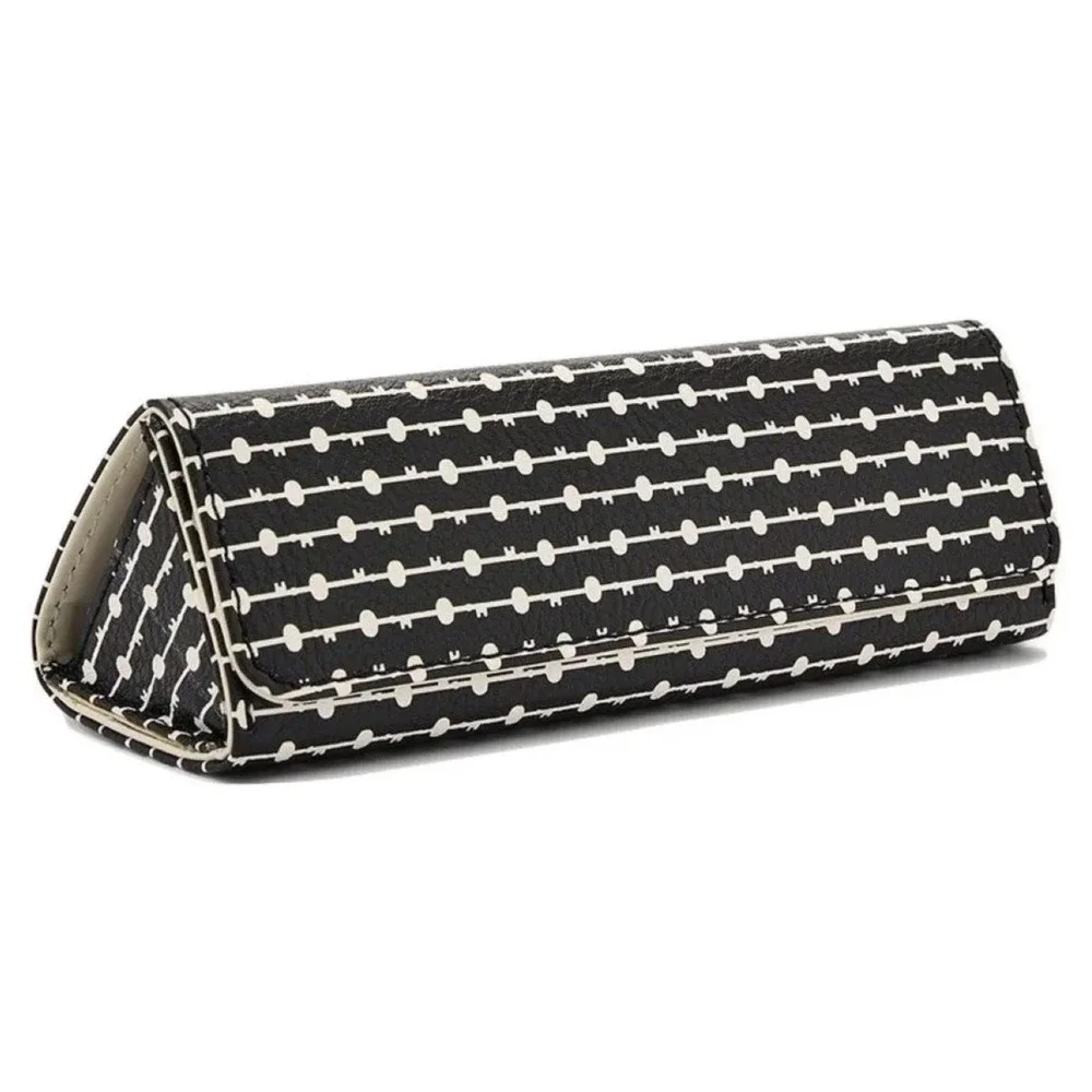 Fossil Sofia Hard Shell Eyeglass Sunglasses Case Black & White Key Print EC